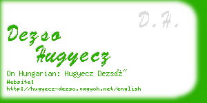 dezso hugyecz business card